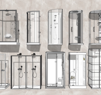 现代卫生间淋浴房洗浴间 卫浴五金用品
